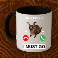 Big Floppa Is Calling Funny Caracal Big Cat Meme Coffee Mug thumb 2