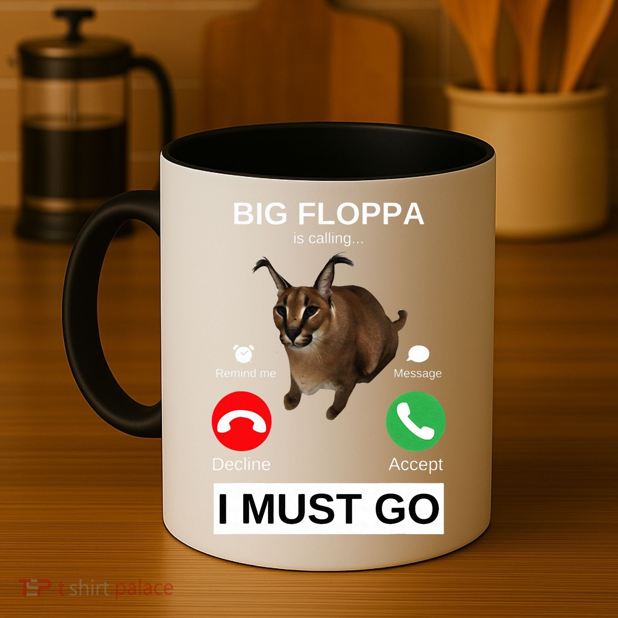 Big Floppa Is Calling Funny Caracal Big Cat Meme Coffee Mug