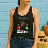 Big Floppa Is Calling Funny Caracal Big Cat Meme Women's Tank Top thumb 2
