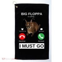 Big Floppa Is Calling Funny Caracal Big Cat Meme Golf Towel thumb 0