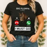 Big Floppa Is Calling Funny Caracal Big Cat Meme Women's T-Shirt thumb 2