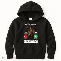 Big Floppa Is Calling Funny Caracal Big Cat Meme Kids Hoodie thumb 0