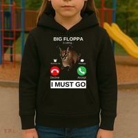 Big Floppa Is Calling Funny Caracal Big Cat Meme Kids Hoodie thumb 3
