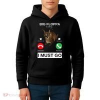 Big Floppa Is Calling Funny Caracal Big Cat Meme Kids Hoodie thumb 4