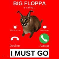 Big Floppa Is Calling Funny Caracal Big Cat Meme Santa Hat thumb 1