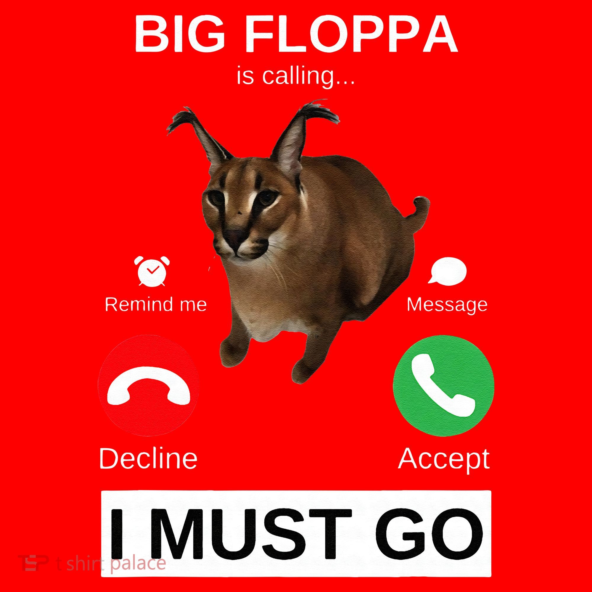 Big Floppa Is Calling Funny Caracal Big Cat Meme Santa Hat