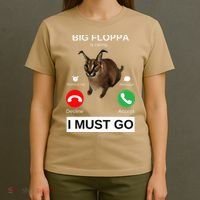 Big Floppa Is Calling Funny Caracal Big Cat Meme T-Shirt thumb 4