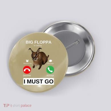 Big Floppa Is Calling Funny Caracal Big Cat Meme Button