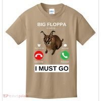 Big Floppa Is Calling Funny Caracal Big Cat Meme Kids T-Shirt thumb 0