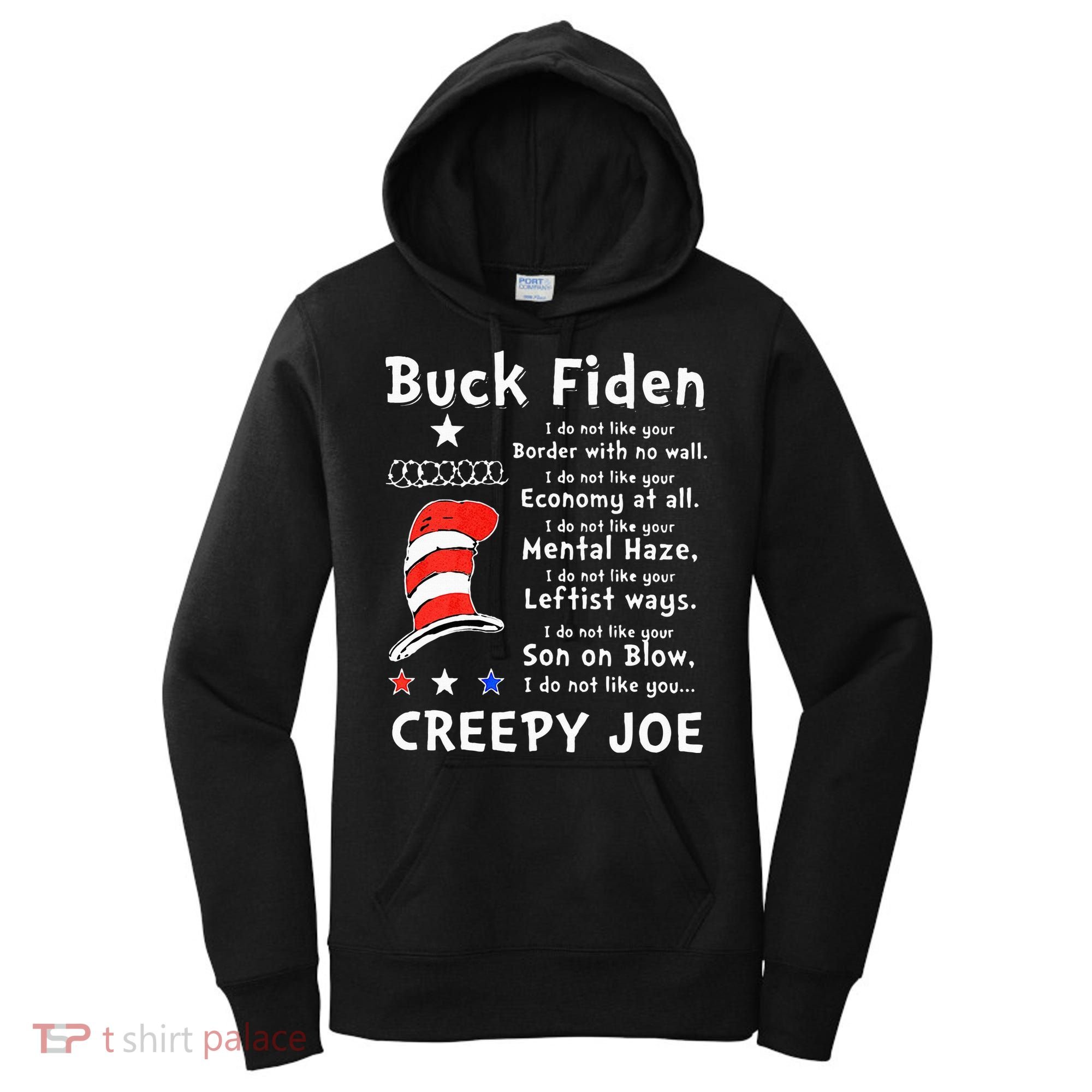 Buck Fiden I Do Not Like Your Border With No Wall US Flag Women's Hoodie
