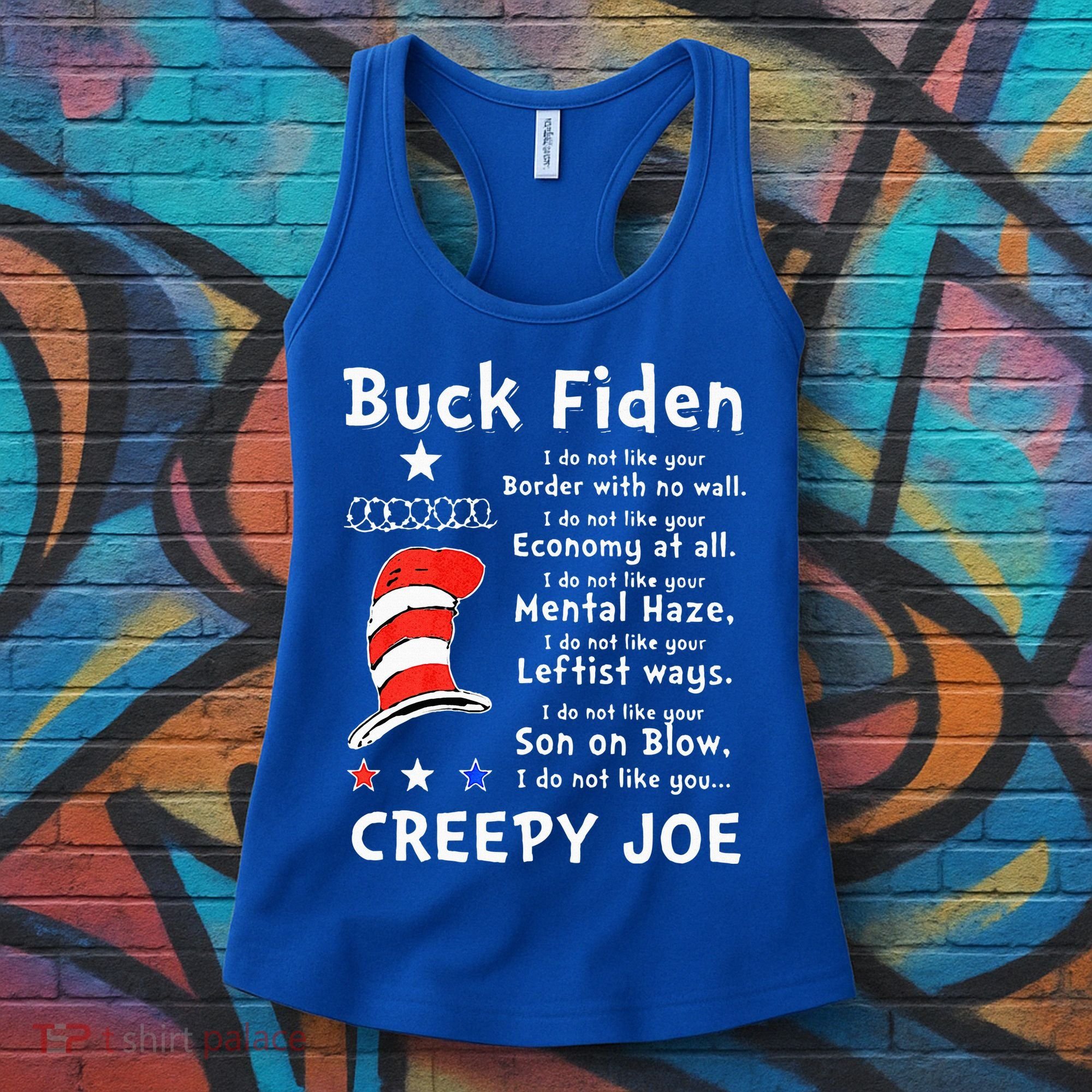 Buck Fiden I Do Not Like Your Border With No Wall US Flag Women's Tank Top