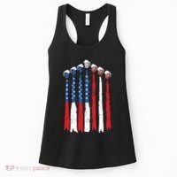 Beer Fighter Jet American Flag Usa 4th Of July Drinking Beer Women's Tank Top thumb 0