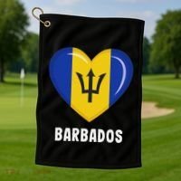 Barbados Flag Jersey Barbadian Golf Towel thumb 1