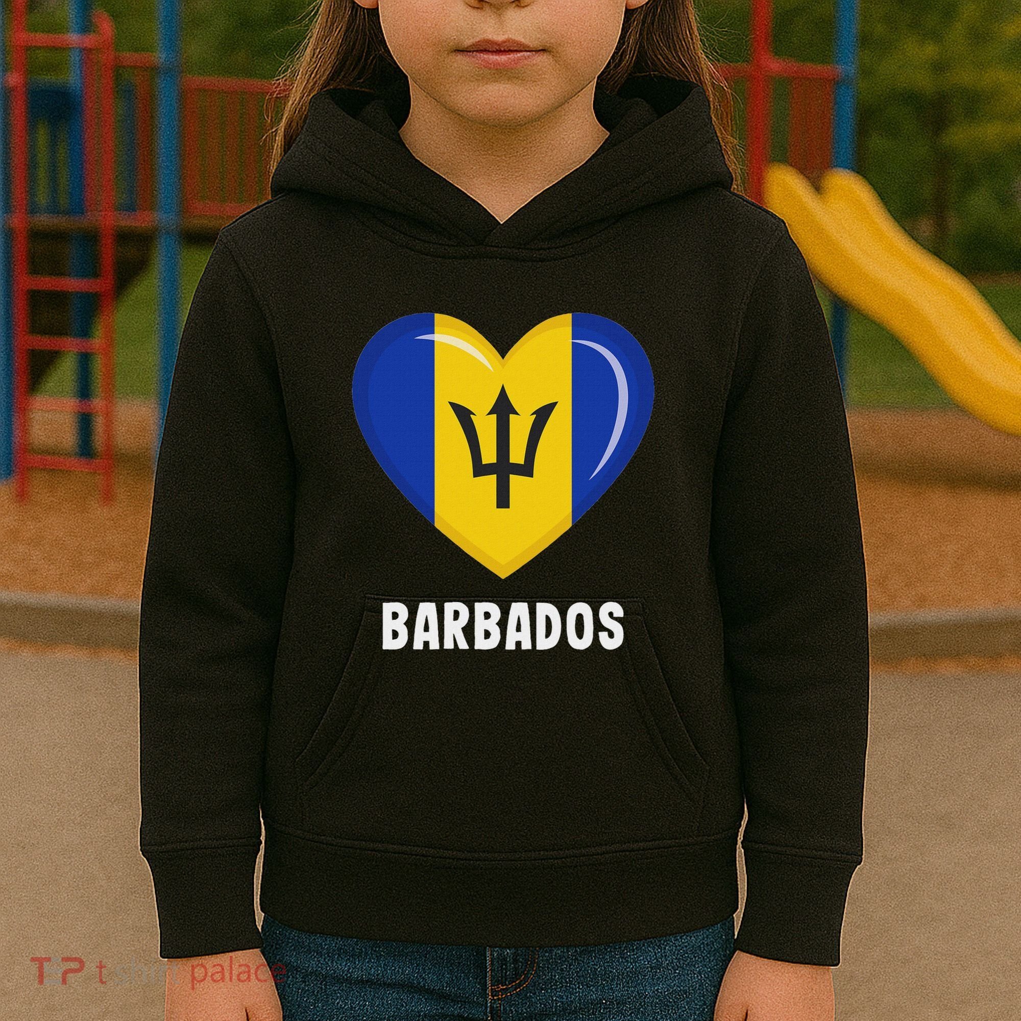 Barbados Flag Jersey Barbadian Kids Hoodie