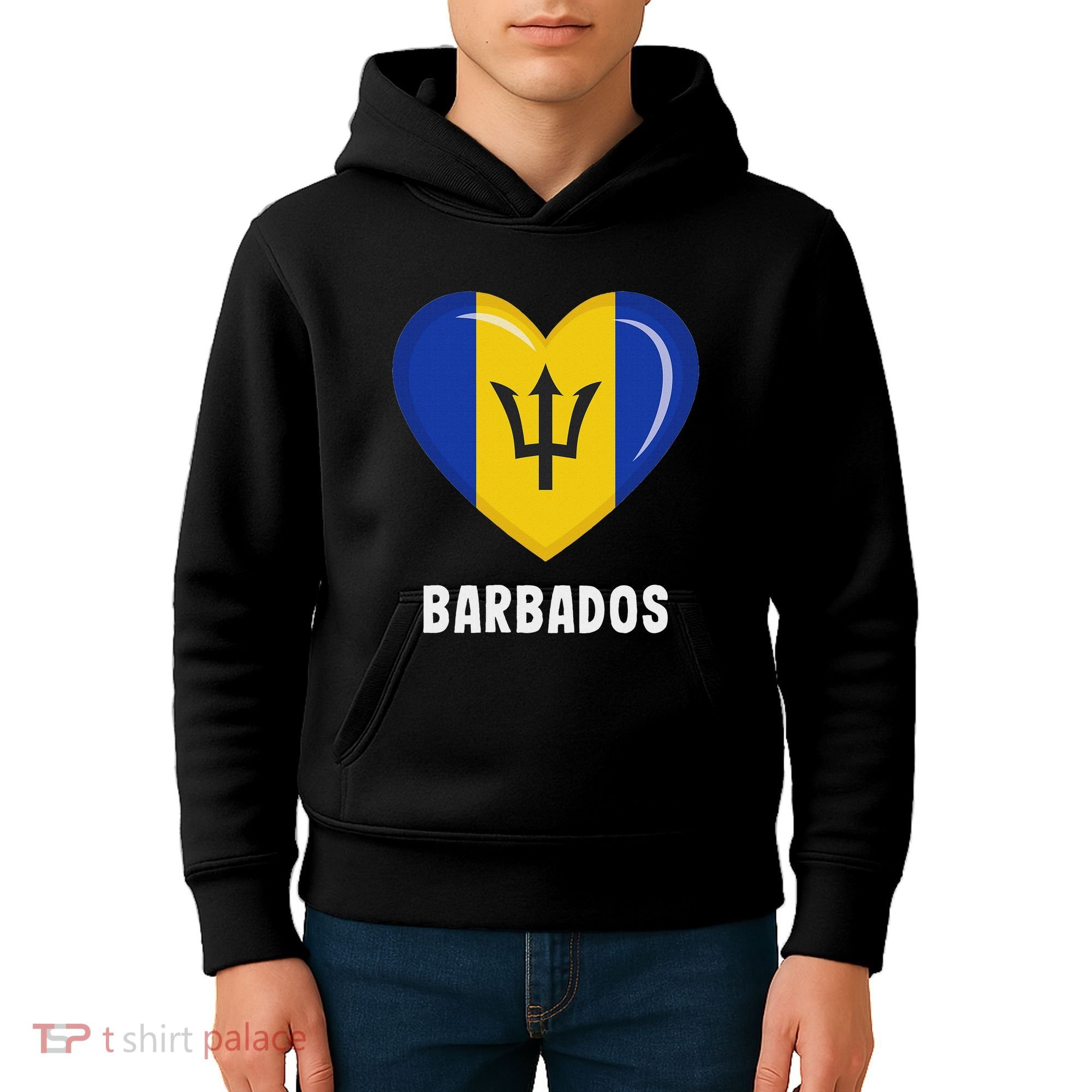 Barbados Flag Jersey Barbadian Kids Hoodie