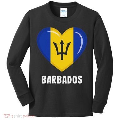 Barbados Flag Jersey Barbadian Kids Long Sleeve Shirt