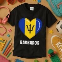Barbados Flag Jersey Barbadian Kids T-Shirt thumb 3