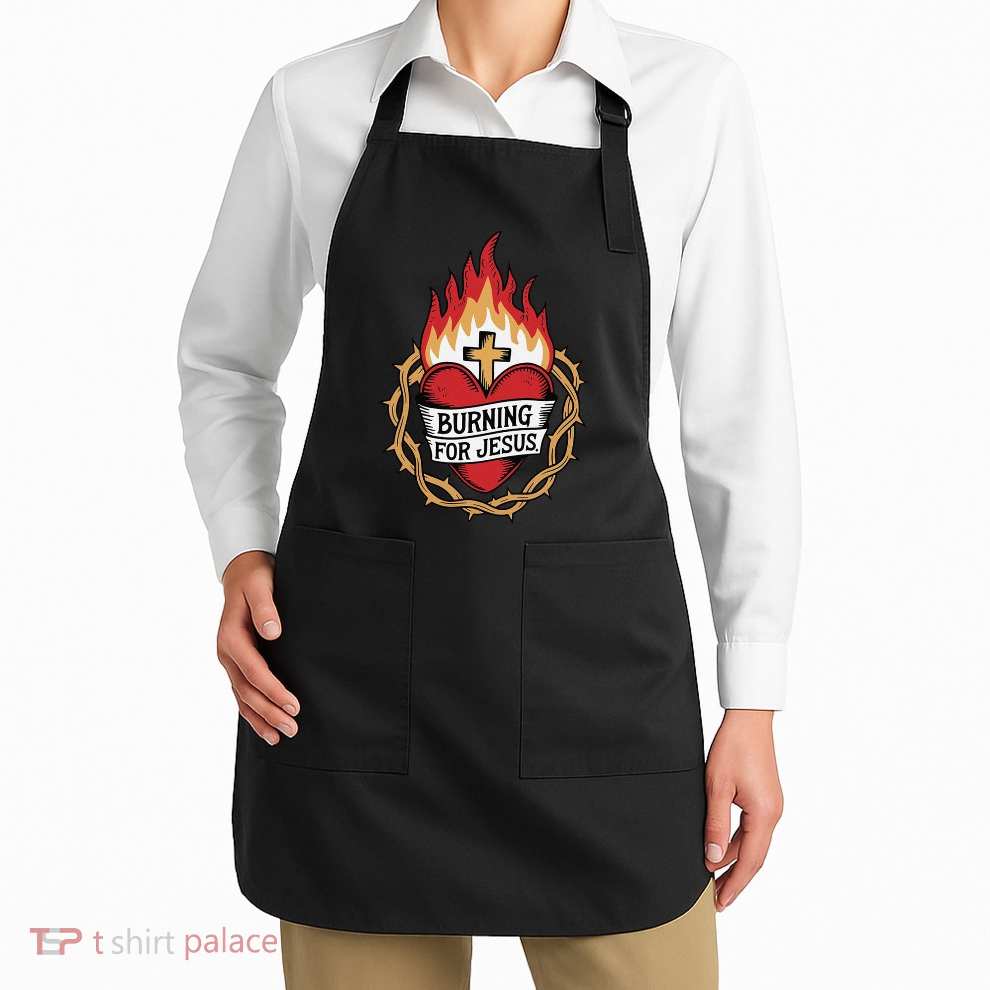 Burning For Jesus Heart Apron