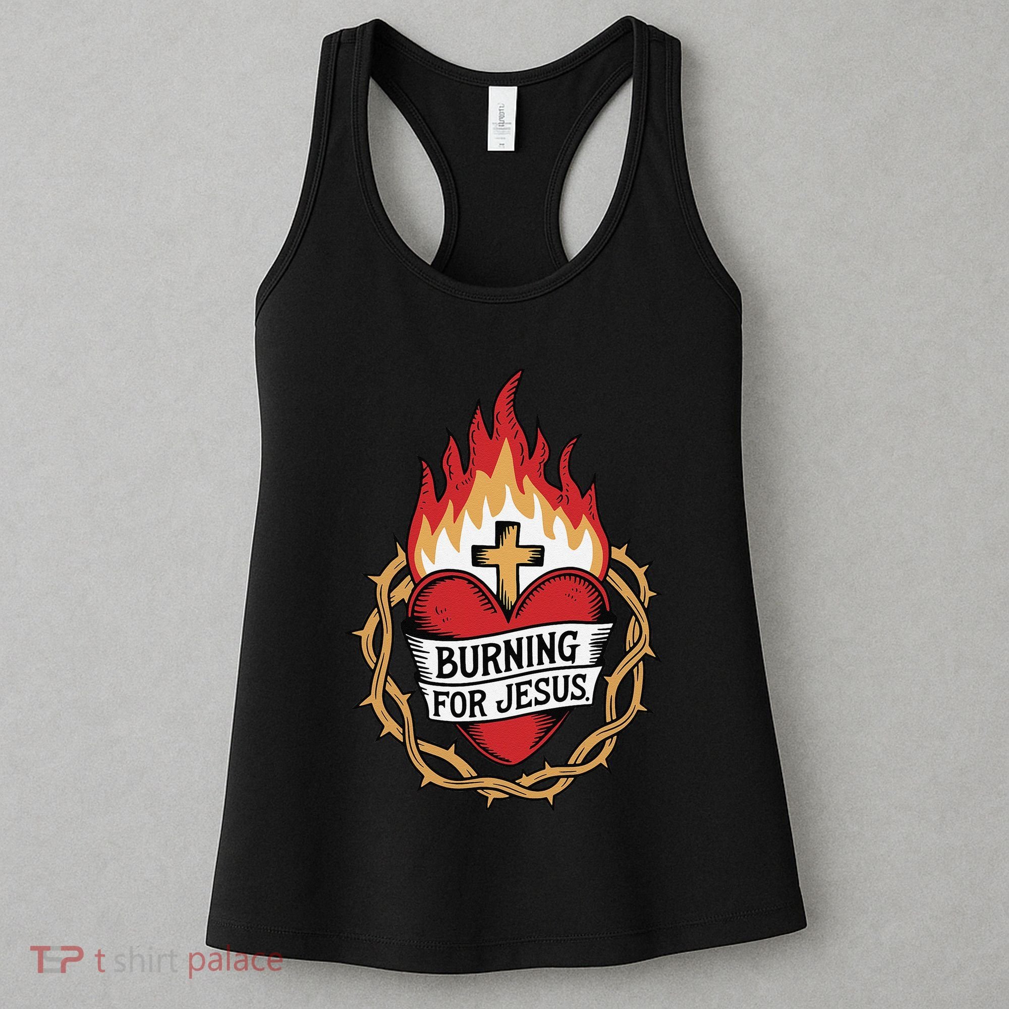 Burning For Jesus Heart Women's Tank Top