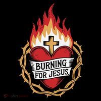Burning For Jesus Heart Baby Bodysuit thumb 2