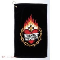 Burning For Jesus Heart Golf Towel thumb 0