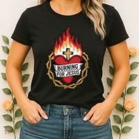 Burning For Jesus Heart Women's T-Shirt thumb 2