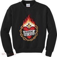 Burning For Jesus Heart Kids Sweatshirt thumb 0