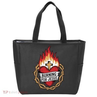 Burning For Jesus Heart Tote Bag