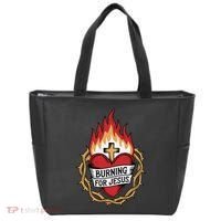 Burning For Jesus Heart Tote Bag thumb 0