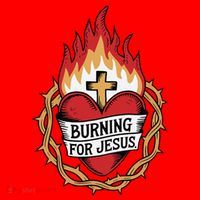 Burning For Jesus Heart Santa Hat thumb 1