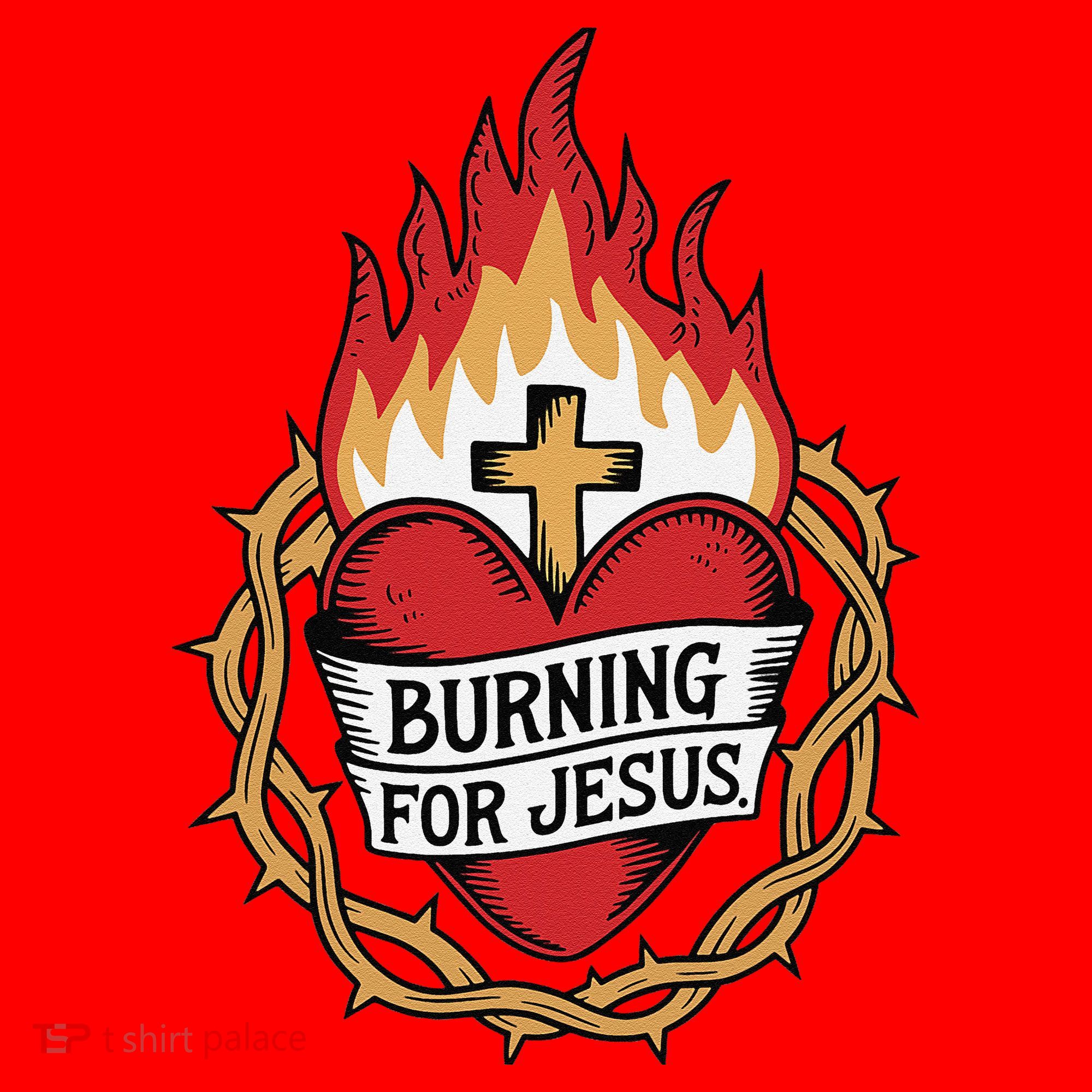 Burning For Jesus Heart Santa Hat