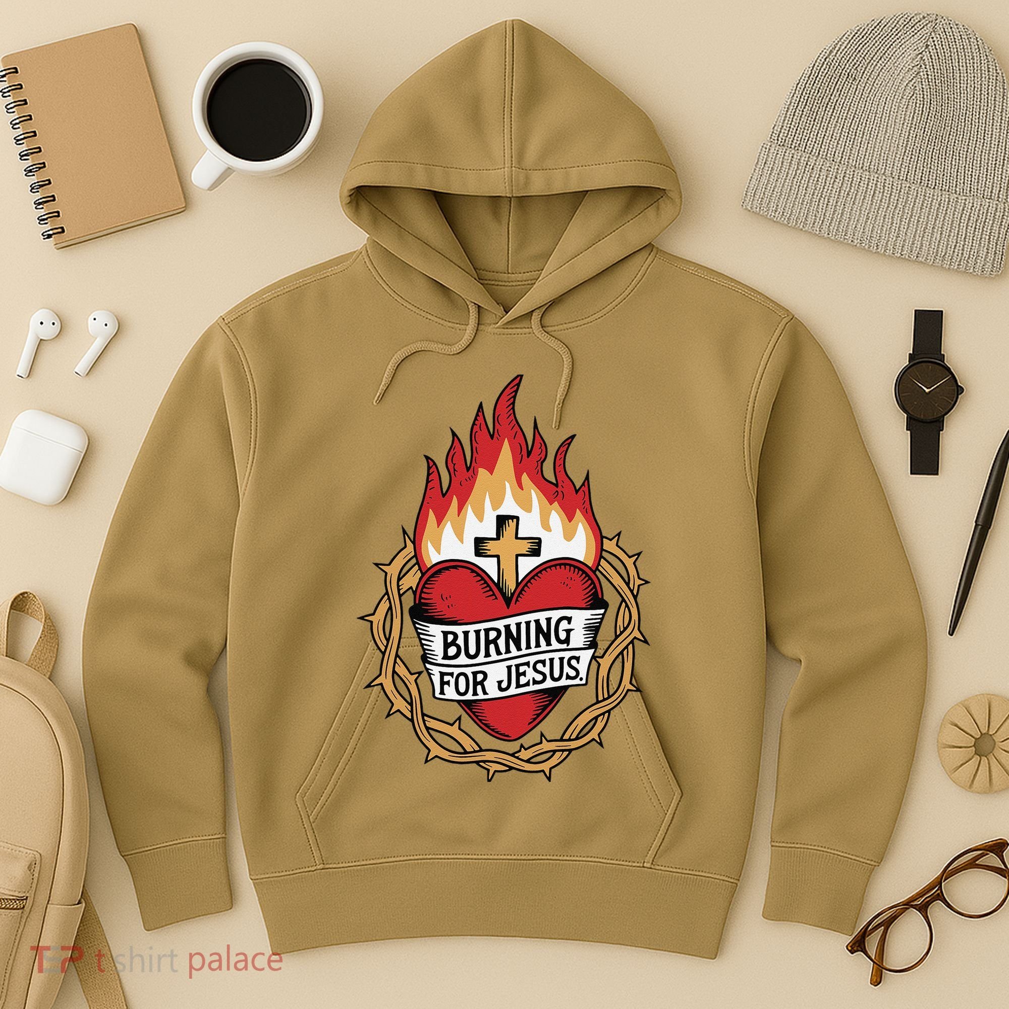 Burning For Jesus Heart Hoodie