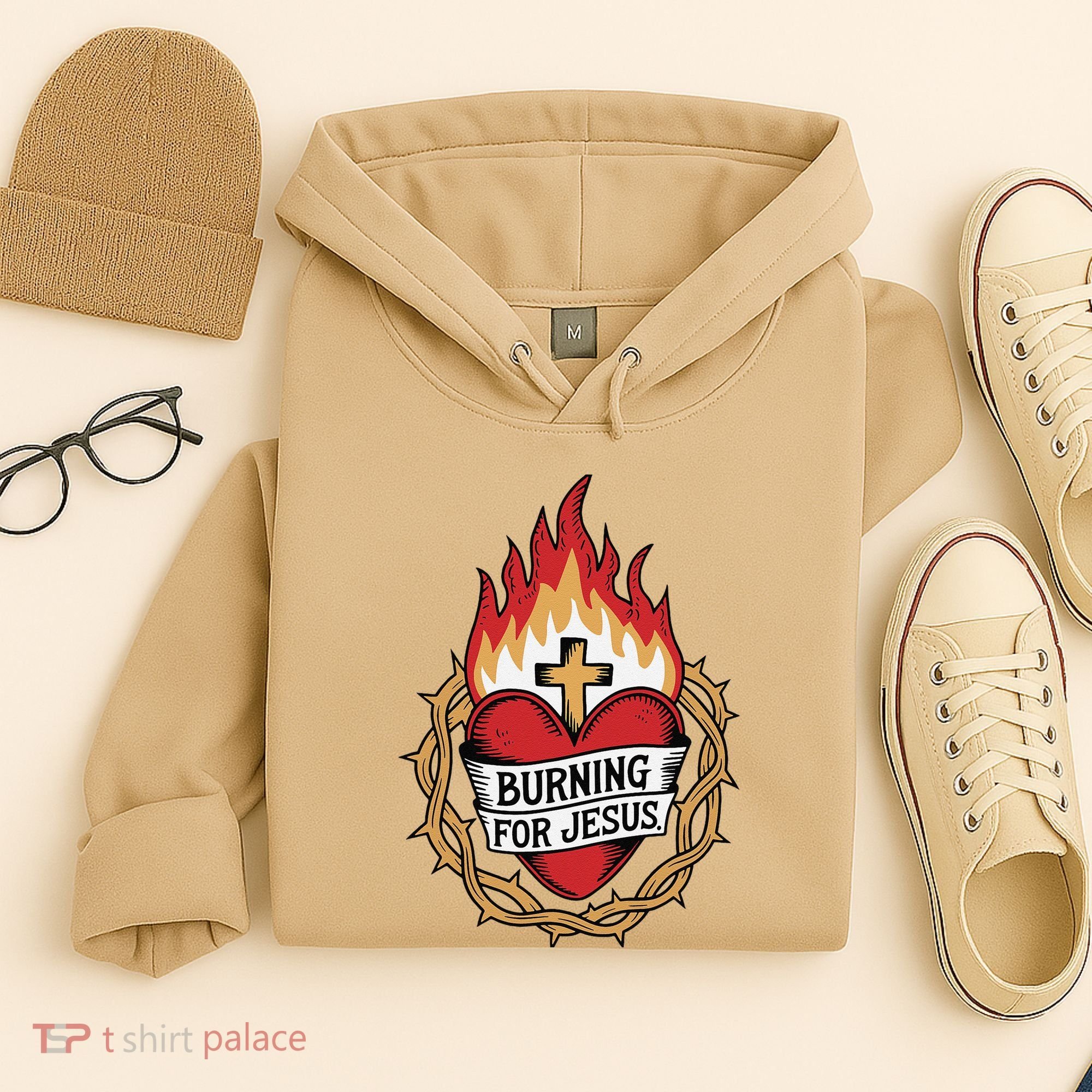 Burning For Jesus Heart Hoodie