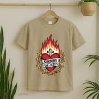 Burning For Jesus Heart T-Shirt thumb 2