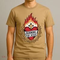 Burning For Jesus Heart T-Shirt thumb 3