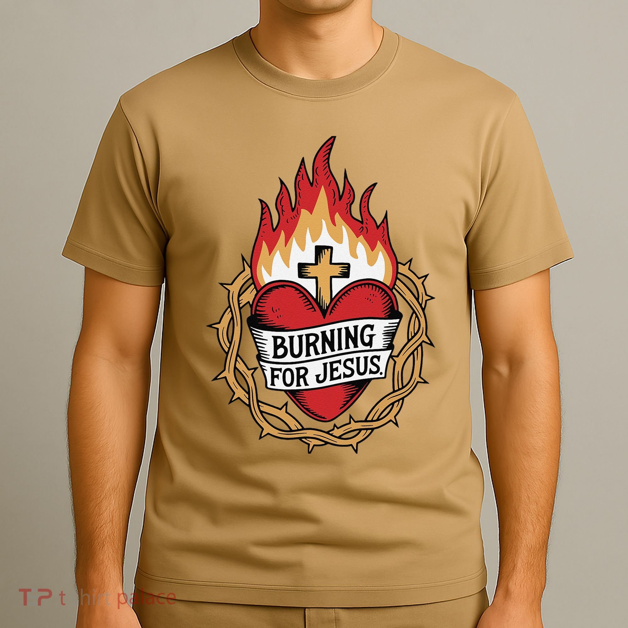 Burning For Jesus Heart T-Shirt