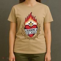 Burning For Jesus Heart T-Shirt thumb 4