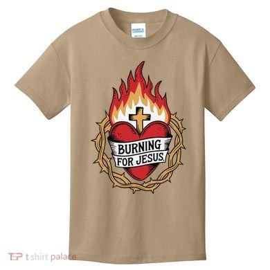 Burning For Jesus Heart Kids T-Shirt