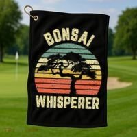 Bonsai Funny Japanese Bonsai Tree Whisperer Gift Golf Towel thumb 1