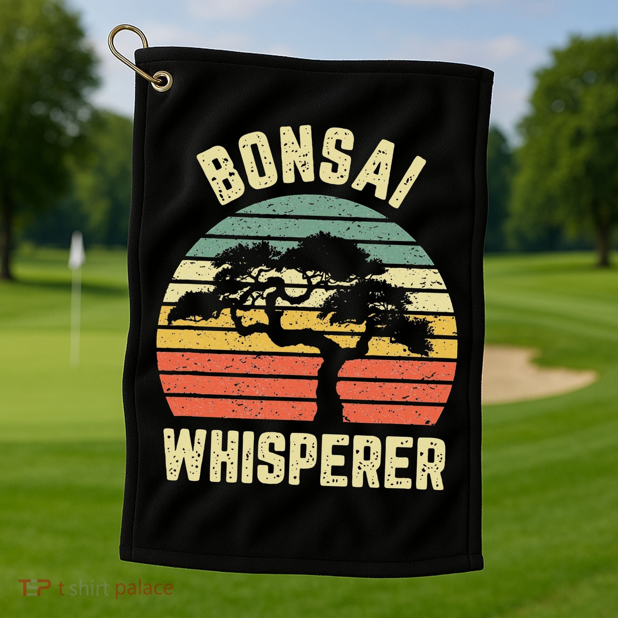 Bonsai Funny Japanese Bonsai Tree Whisperer Gift Golf Towel