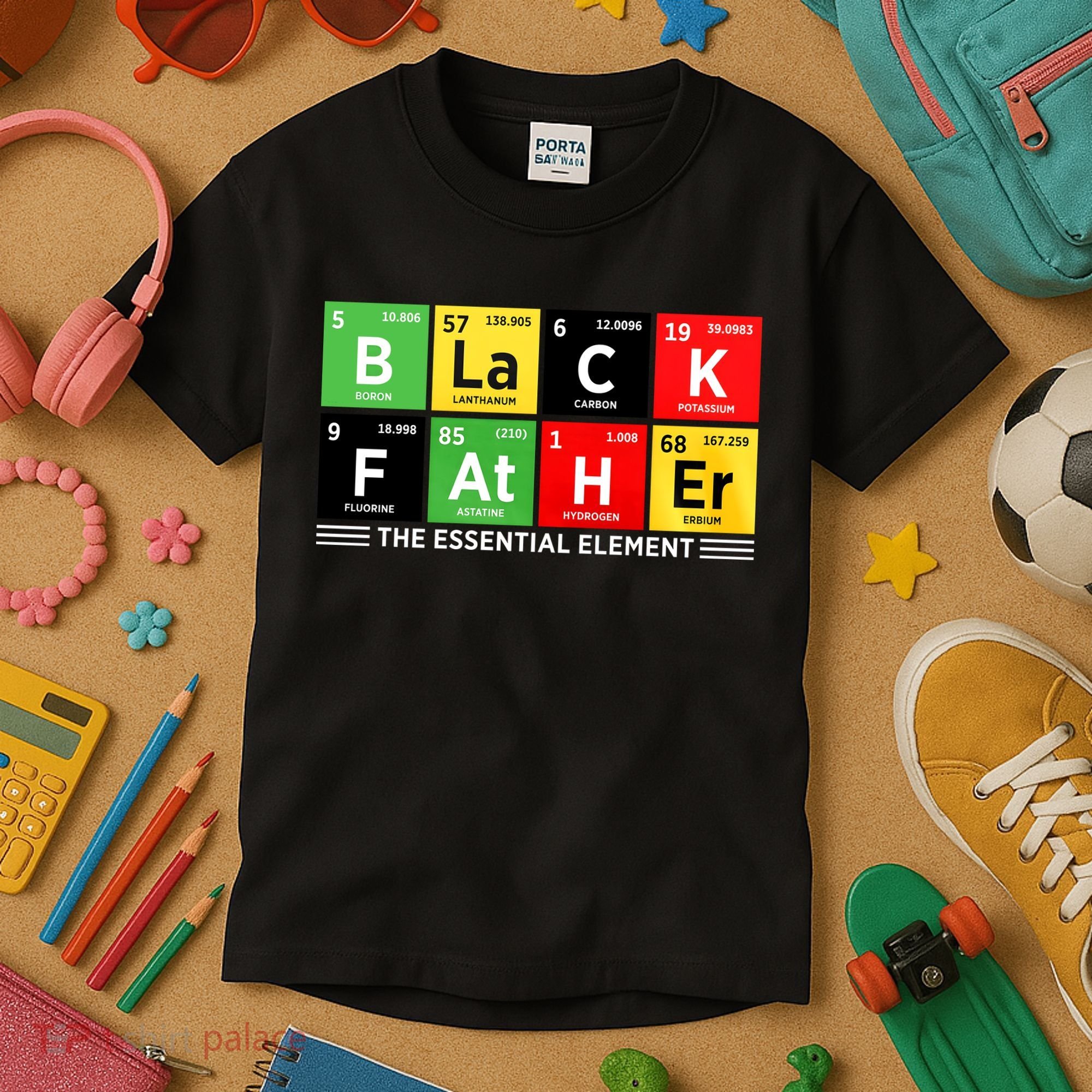 Black Father Juneteenth Essential Element Kids T-Shirt