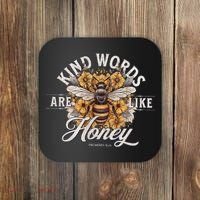 Bee Flowers Kind Words Are Like Honey Coaster thumb 0