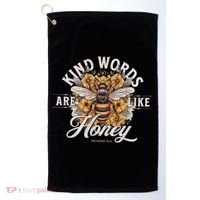 Bee Flowers Kind Words Are Like Honey Golf Towel thumb 0