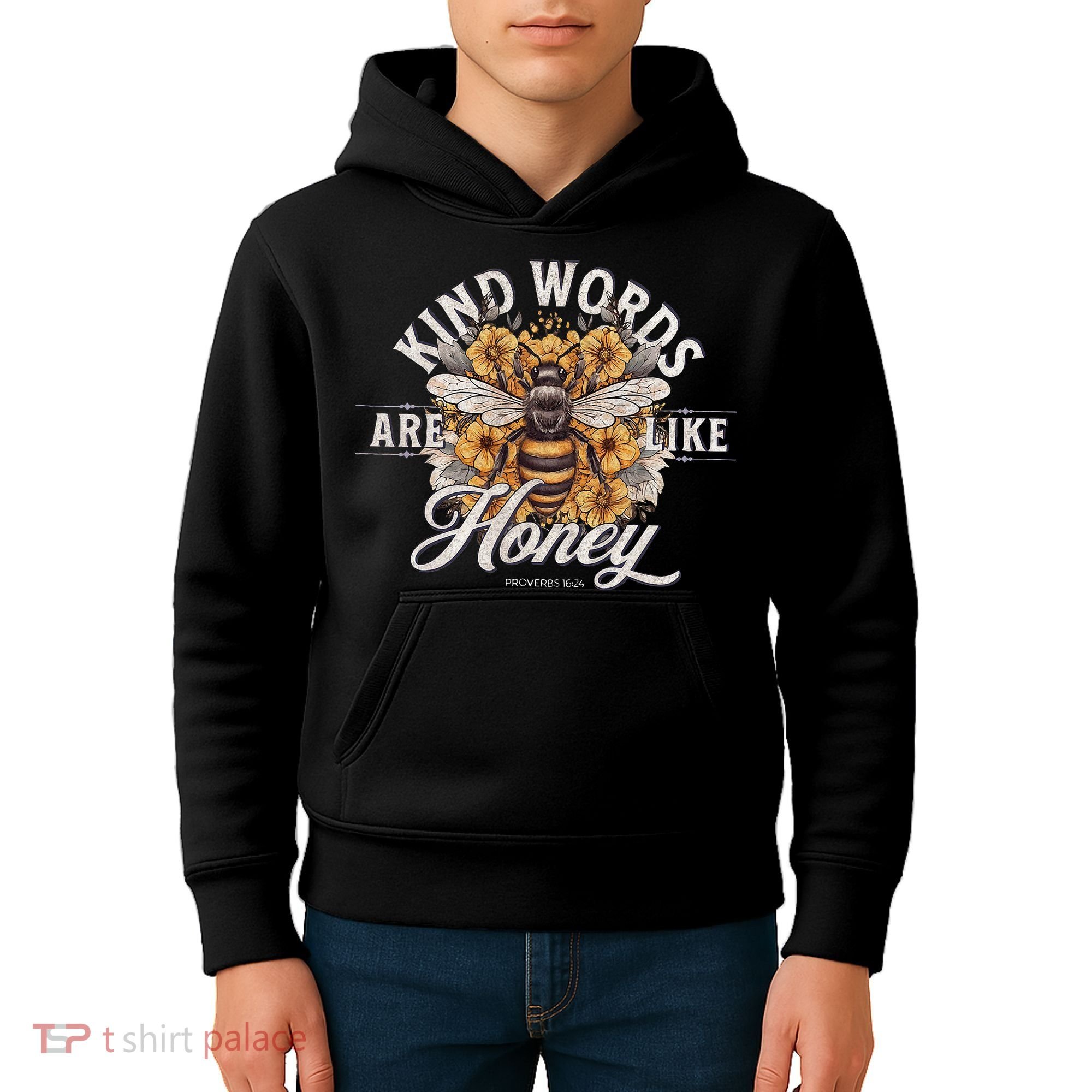Bee Flowers Kind Words Are Like Honey Kids Hoodie