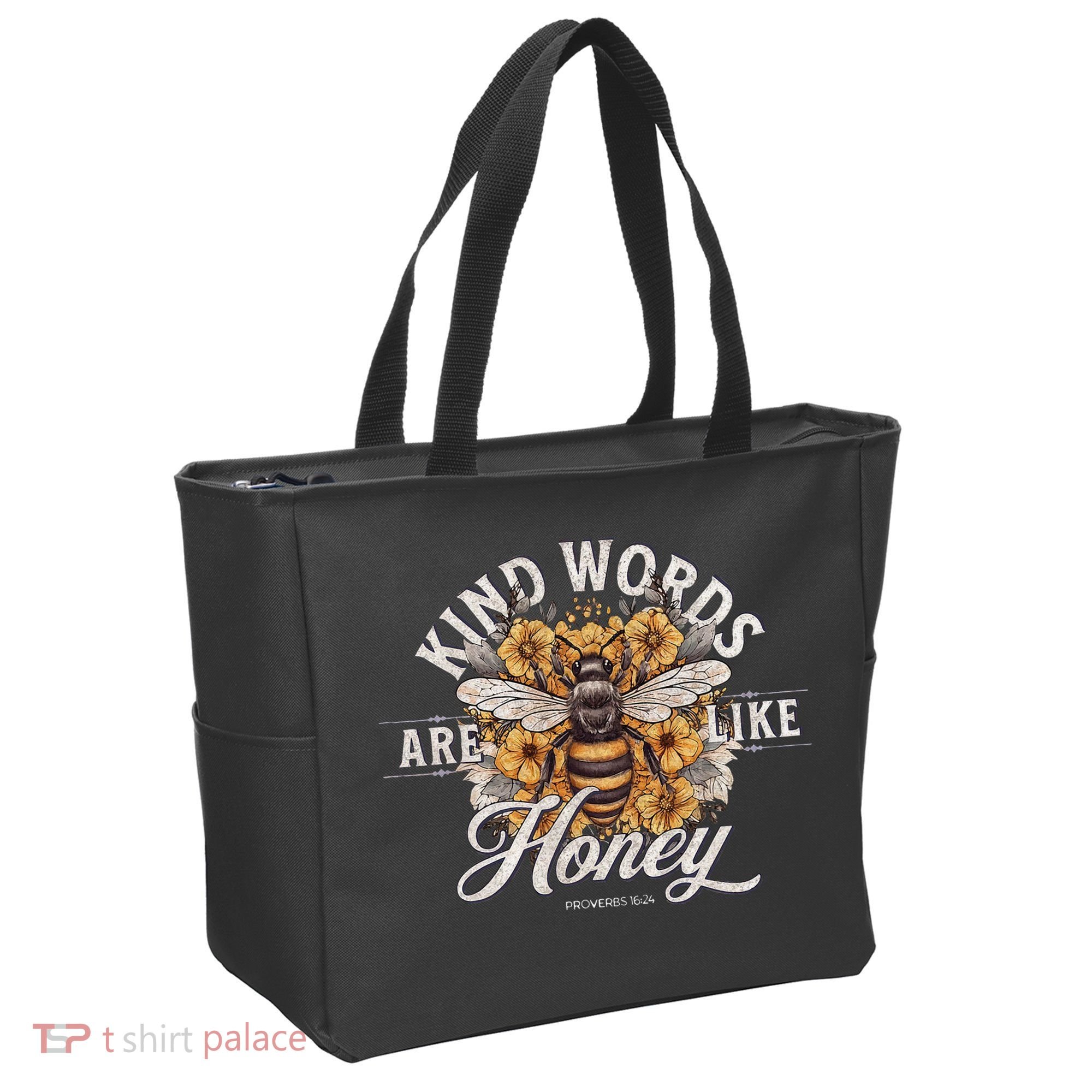 Bee Flowers Kind Words Are Like Honey Tote Bag