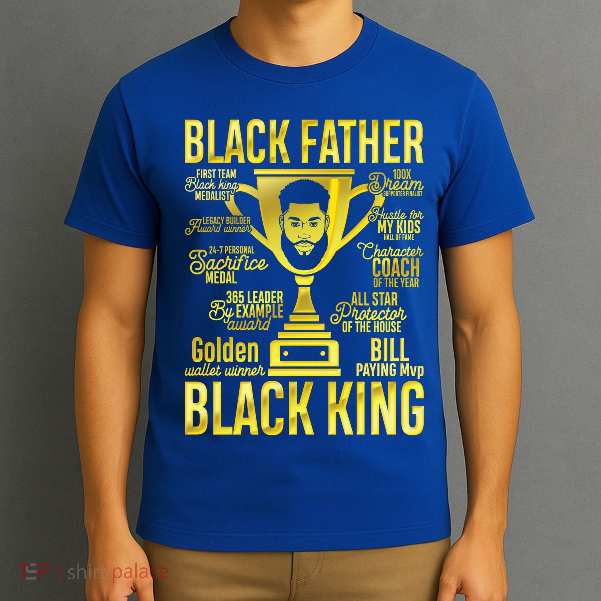 Black Father King Father's Day Juneteenth Black Dad Papa Gift T-Shirt