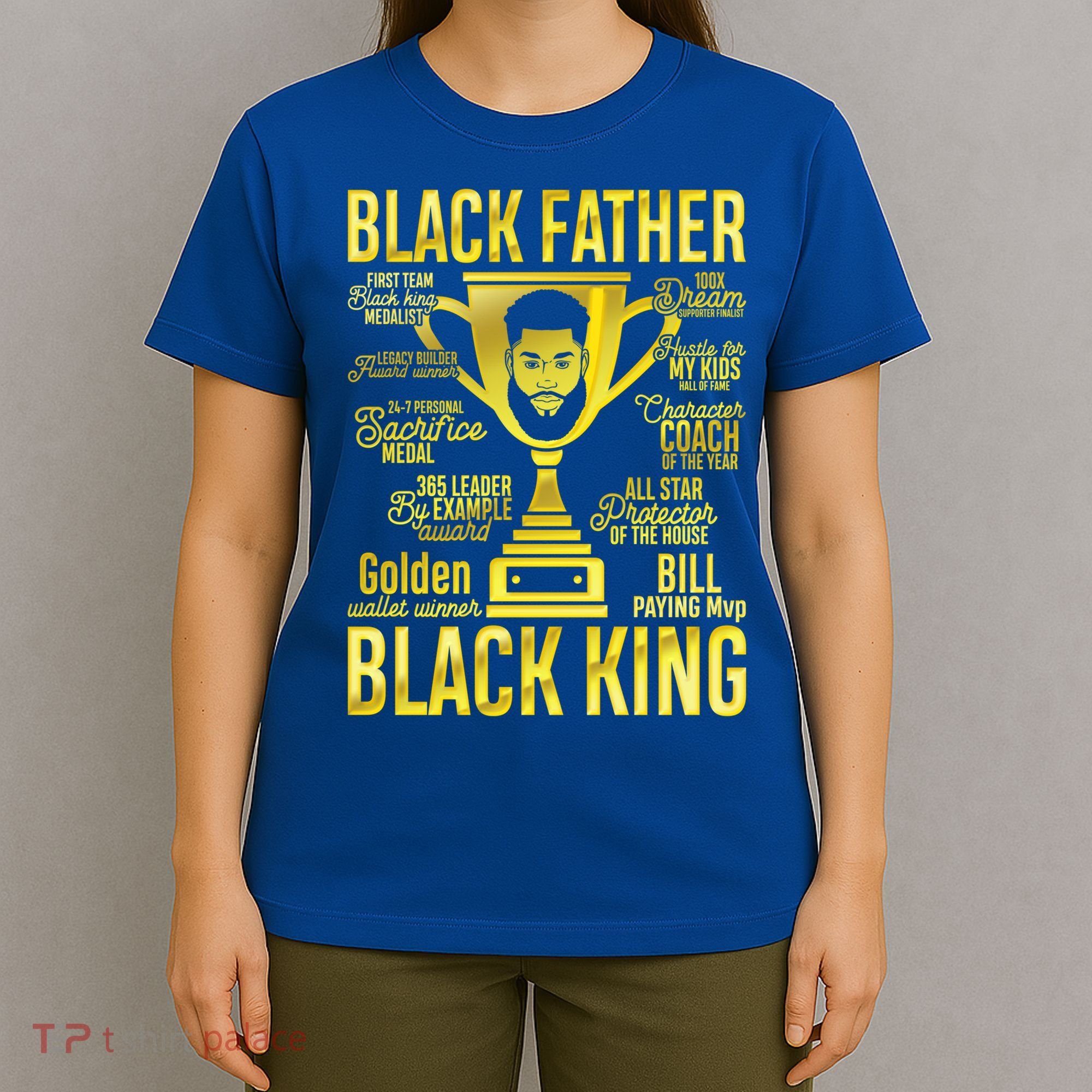 Black Father King Father's Day Juneteenth Black Dad Papa Gift T-Shirt
