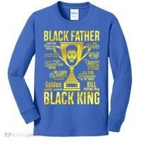 Black Father King Father's Day Juneteenth Black Dad Papa Gift Kids Long Sleeve Shirt thumb 0