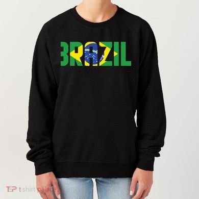 Brazil Flag Lettering Bold Graphic Apparel Women's Sweatshirt