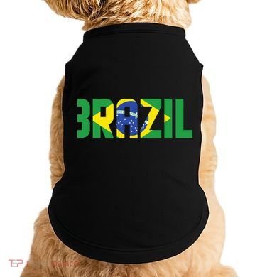 Brazil Flag Lettering Bold Graphic Apparel Doggie Tank